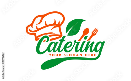 catering service  logo template with hand written calligraphy
