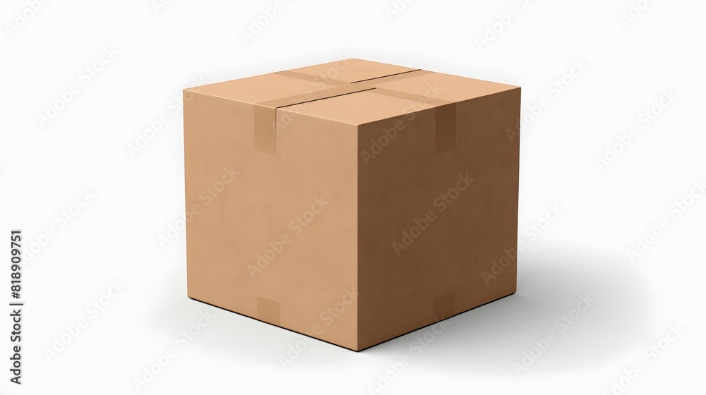 Cardboard box isolated on white background. Generative AI. Cardboard box isolated on white background. Generative AI.
