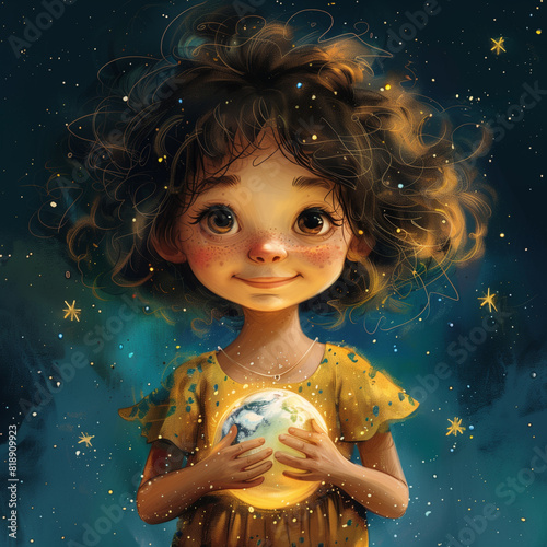 Children Protection Day - Child hug planet earth – 1 June