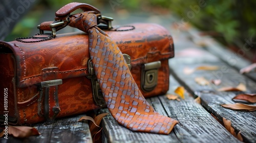 A tie draped over a briefcase, evoking professionalism and formality.