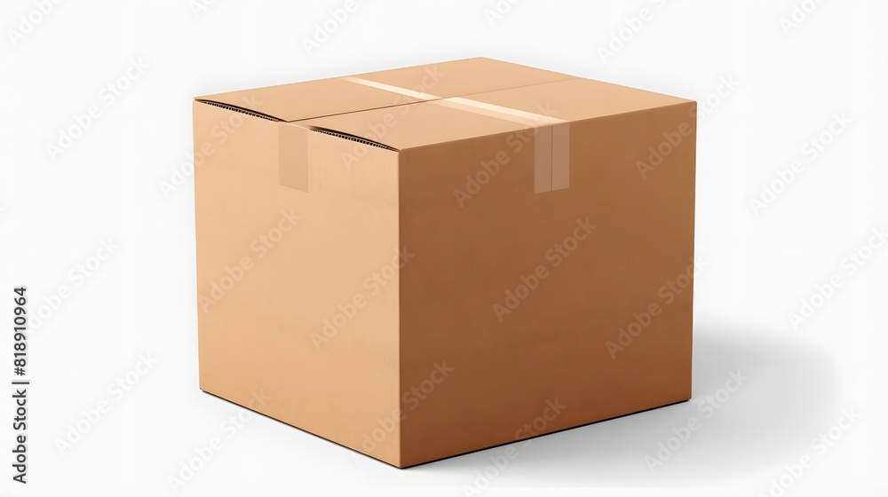Cardboard box isolated on white background. Generative AI. Cardboard box isolated on white background. Generative AI.