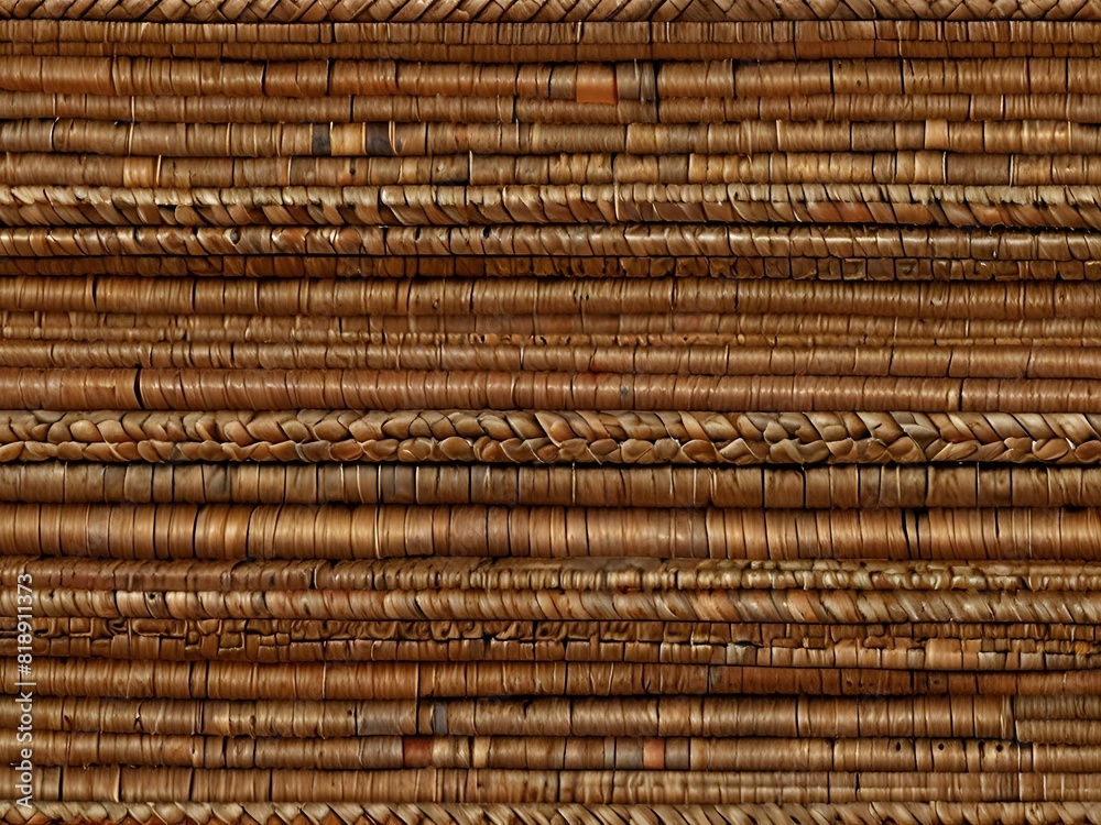 Woven straw, tan and light brown, natural texture, generative AI Woven straw, tan and light brown, natural texture, generative AI