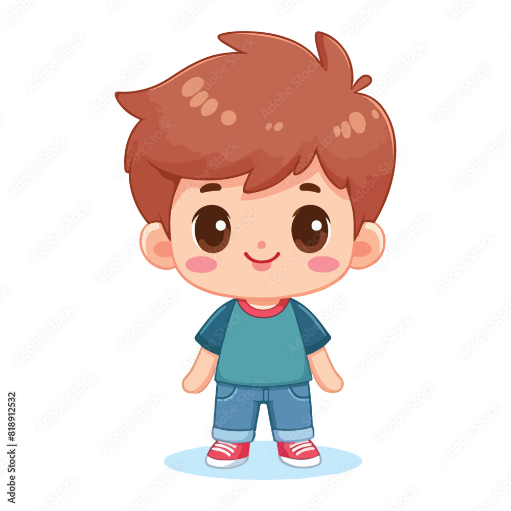 Obraz premium Cute Male Child Vector Artwork