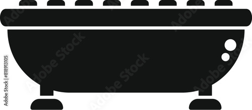 Vintage classic clawfoot bathtub silhouette in black and white on a monochrome background, a symbol of traditional luxury bathing and elegant home decor in a minimalist interior design style