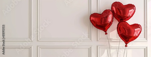festive background, colorful balloons flying on white background, place for text, copy space