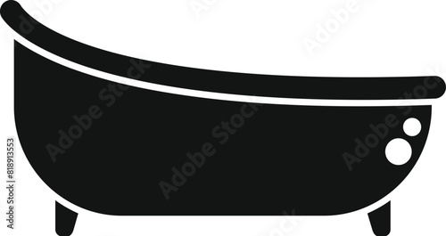 Elegant vintage clawfoot bathtub silhouette in minimalist black and white design for retro bathroom decor and home interior renovation concept