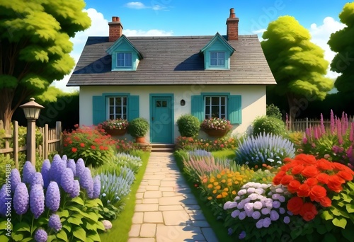 Charming, Quaint Cottage Garden With Blooming Flowers (16)