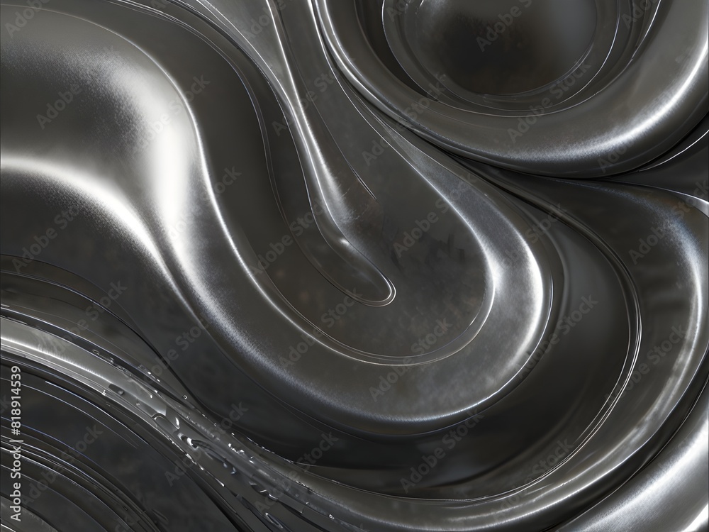 Metallic swirl, silver and grey, dynamic texture, generative AI Metallic swirl, silver and grey, dynamic texture, generative AI