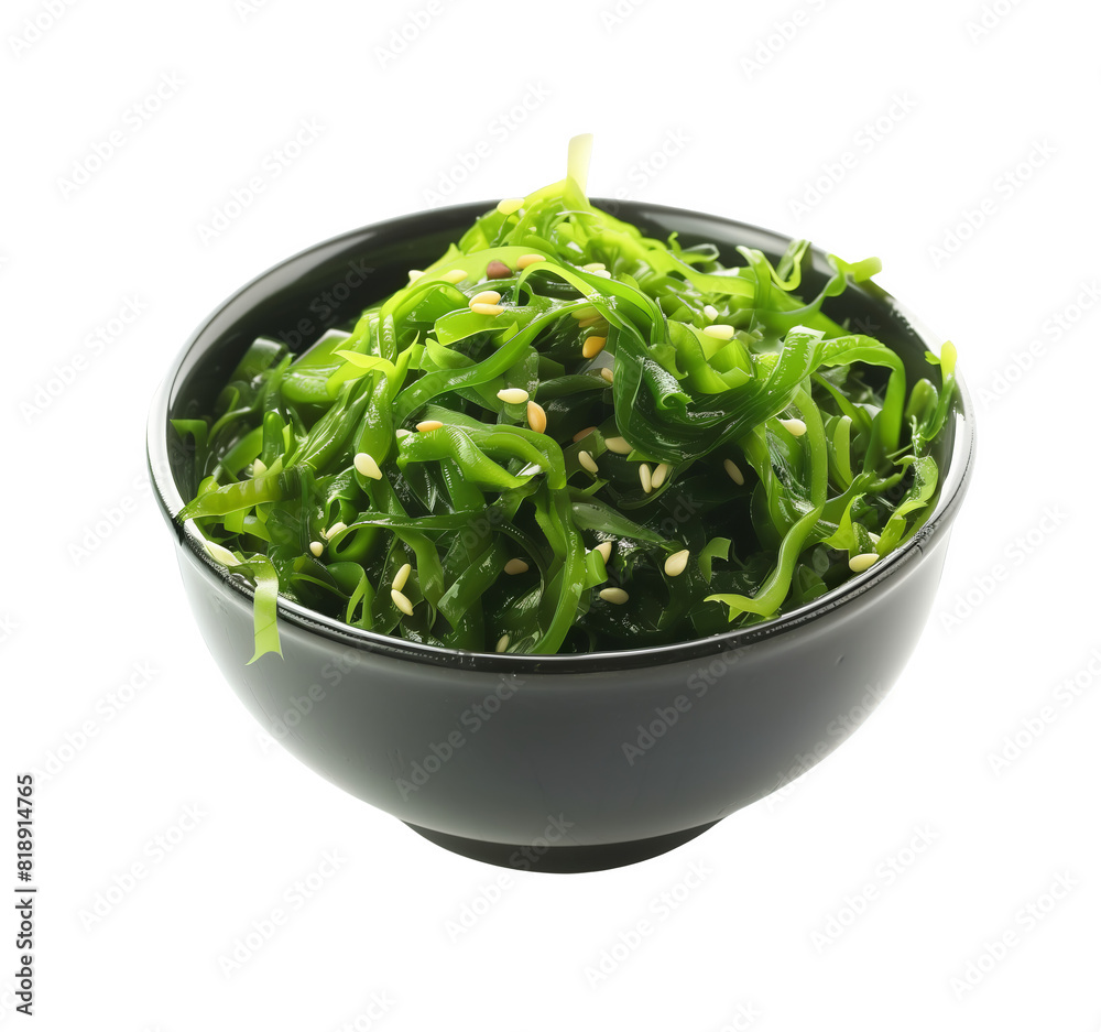 bowl of seaweed salad isolated on transparent background bowl of seaweed salad isolated on transparent background
