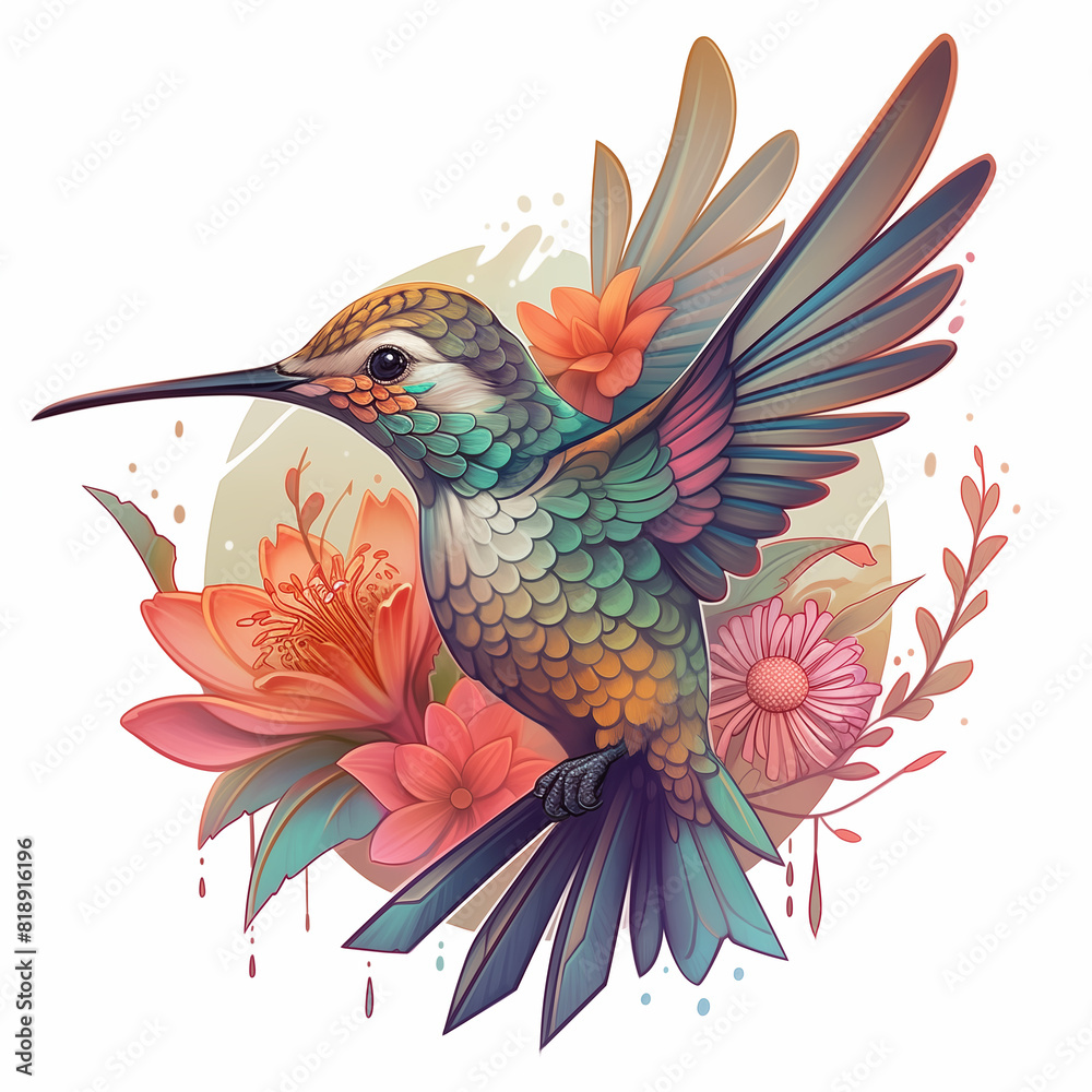 Obraz premium hummingbird and flower