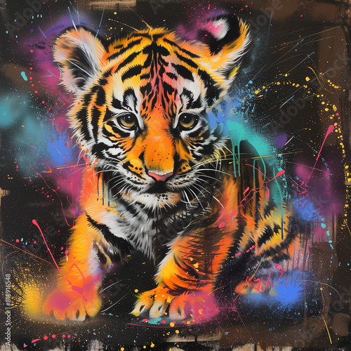 tiger in paints