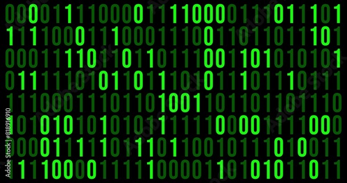Program datum background. Green programming binary coding