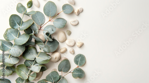 Serene Eucalyptus and Pebbles Minimalist Botanical