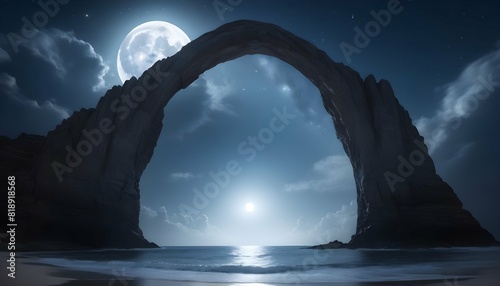An ethereal arch of moonlight leading to the heave photo