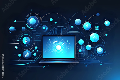 Abstract business communication technology digital innovation future tech data, internet concept abstract background desnig illustration. 
