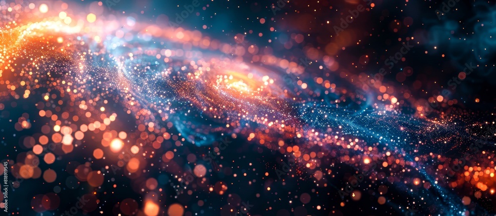 A cosmic dance of colorful stars and nebulae in a digital galaxy. A cosmic dance of colorful stars and nebulae in a digital galaxy.