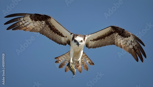 A fierce icon of an osprey with a fish in its talo upscaled_6 photo
