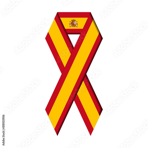 Spain flag in ribbon design Vector graphic Spanish