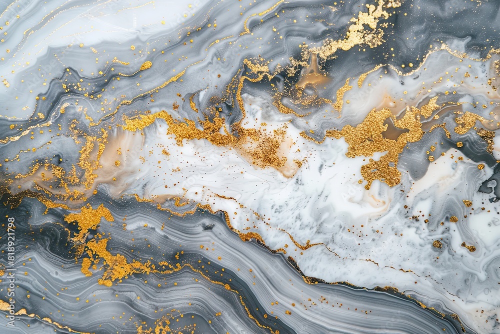 Fototapeta premium Abstract marble, white, gold and glitter