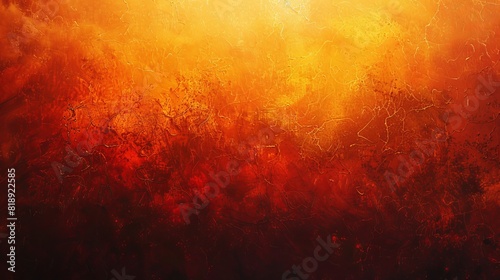 Abstract painting. Bright red orange yellow colors.