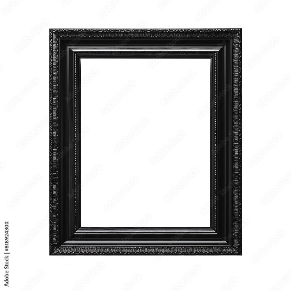 Black landscape picture frame for use as a border or home décor, cut out and isolated on white and transparent background Black landscape picture frame for use as a border or home décor, cut out and isolated on white and transparent background