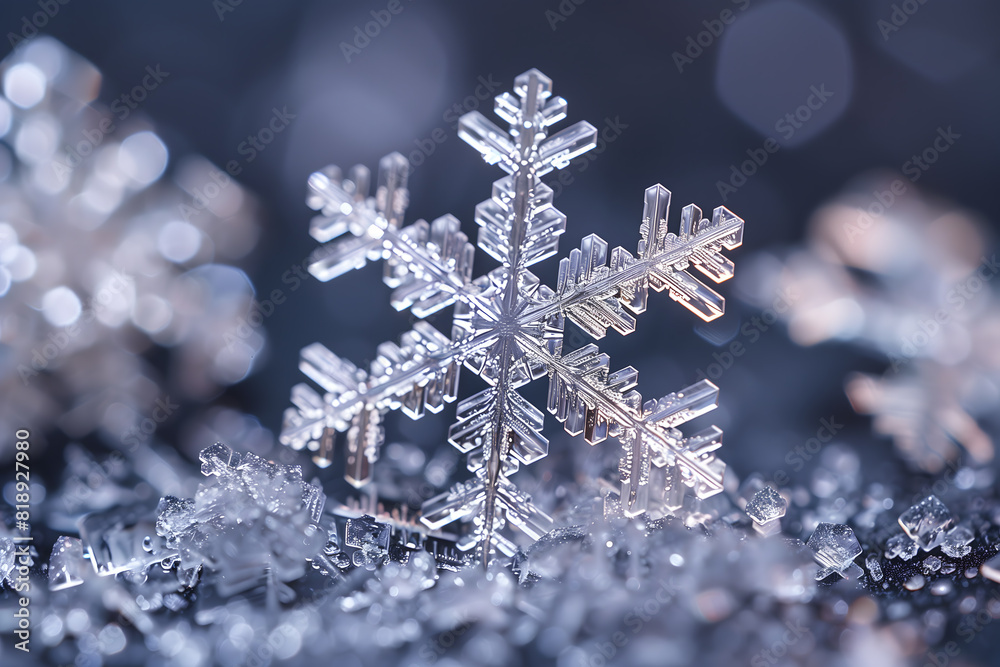 snowflake on the snow snowflake on the snow