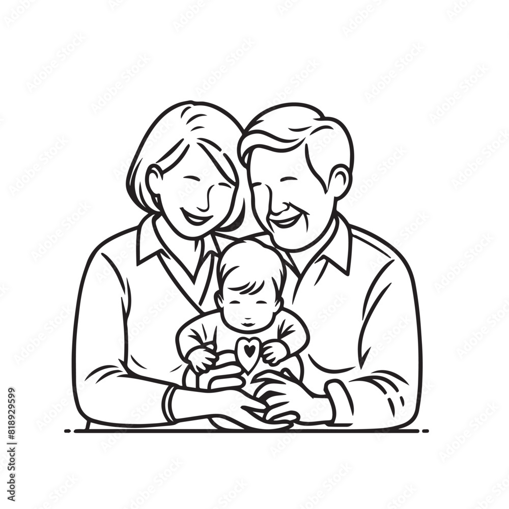 Grandparent silhouette. Old couple vector illustration. Grandfather and grandmother vector. Grandparent silhouette. Old couple vector illustration. Grandfather and grandmother vector.