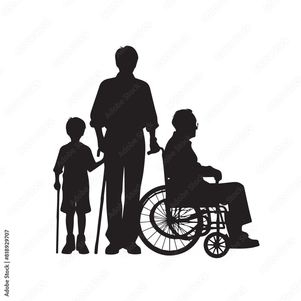 Grandparent silhouette. Old couple vector illustration. Grandfather and grandmother vector. Grandparent silhouette. Old couple vector illustration. Grandfather and grandmother vector.