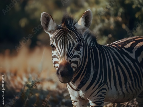Capturing the beauty of zebra macro photography in the morning day © riko2022