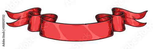 Premium ribbon vintage emblem red
