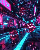 Futuristic Robot Throwing Glowing Dice in High Tech Casino Minimalist Digital Artwork