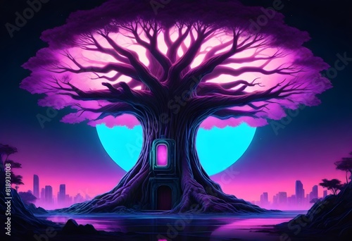 Enchanting Fairy Door in a Tree Trunk (355)