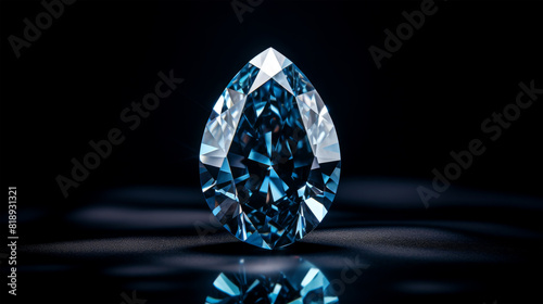 blue diamond on black background.