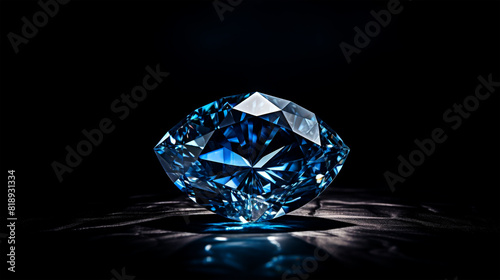 blue diamond on black background.