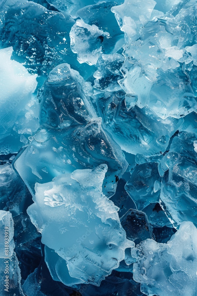 Fototapeta premium iceberg, glacial, agua con espuma chocando contra un iceberg, close-up hielo en la naturaleza, mar congelado, naturaleza salvaje minimalista 