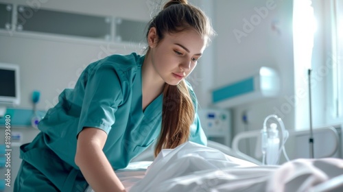 A Nurse Tending to a Patient