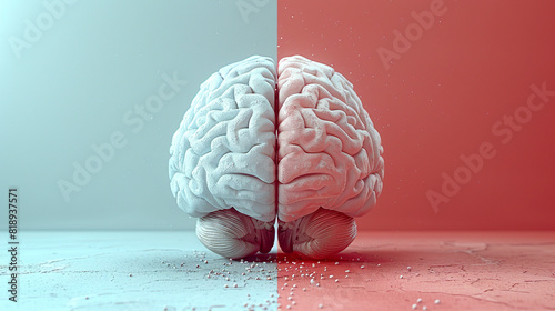 human brain on a white photo