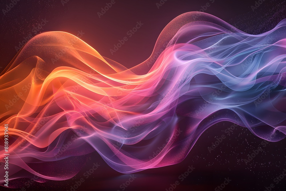 Obraz premium Abstract Colorful Waveforms Flowing in Dynamic Light - Ideal for Digital Art, Backgrounds, and Creative Projects