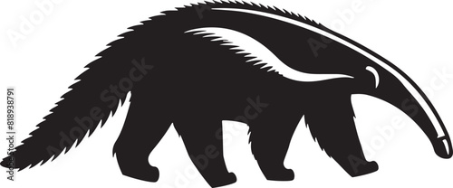 Giant Anteater vector silhouette illustration.