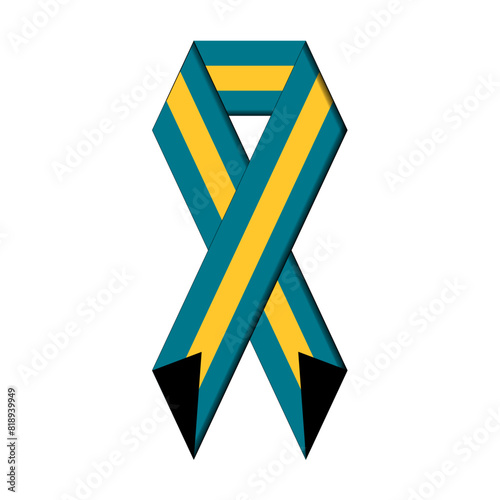 Bahamas flag in ribbon design Vector graphic Bahamas