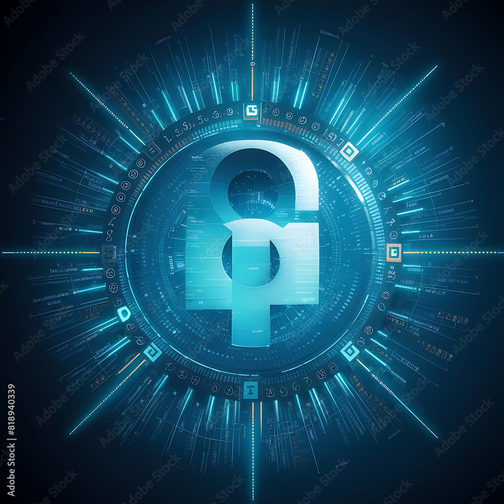 3d render of a glowing mark on blue background 3d render of a glowing mark on blue background