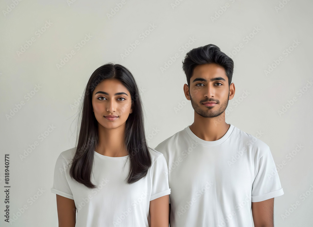 Young indian couple posing for portrait. Young indian couple posing for portrait.