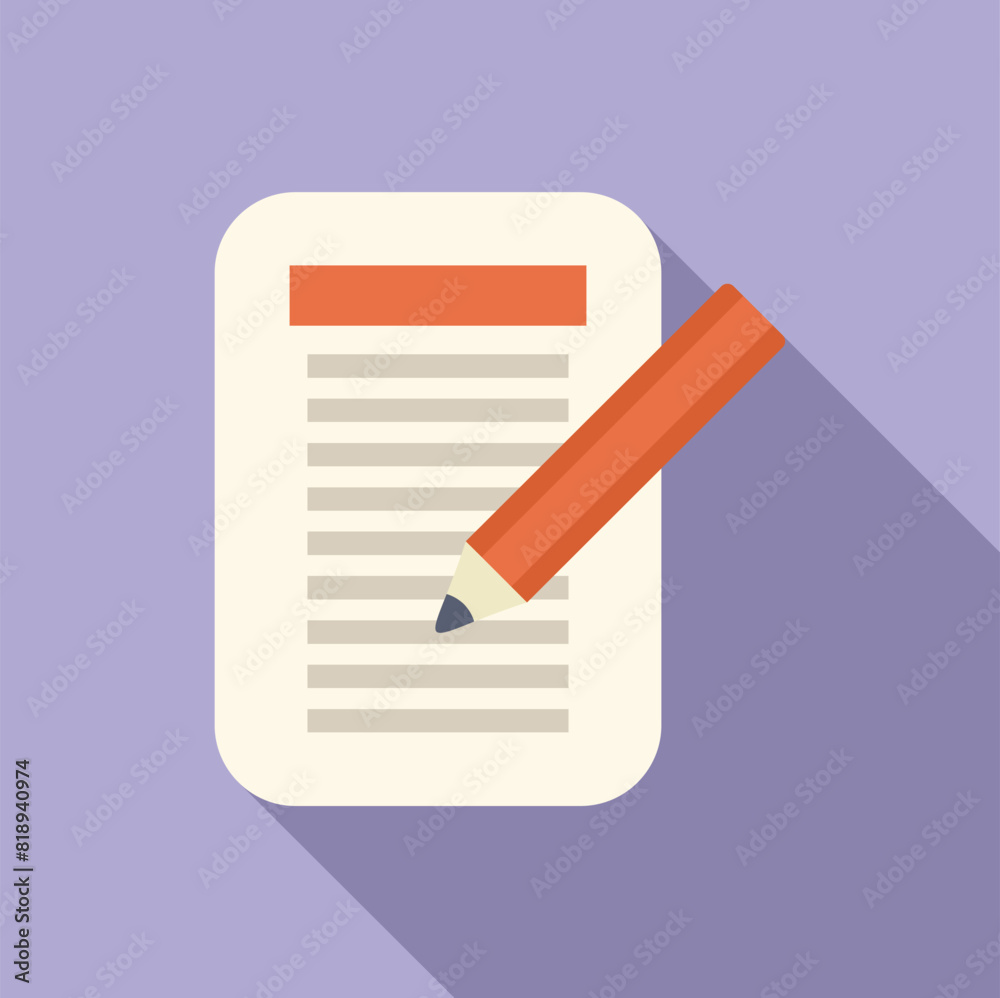 Icon showcasing a pencil writing on a paper pad, perfect for concepts related to education, writing, and organization Icon showcasing a pencil writing on a paper pad, perfect for concepts related to education, writing, and organization