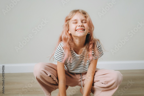 Portrait of emotional kids face.