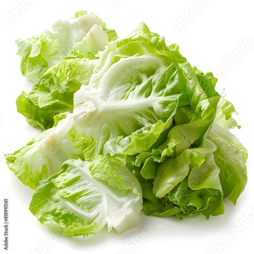 Fresh Iceberg Lettuce Crisp Green Leaves Radiating Nutritious Goodness photo