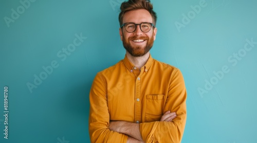 A Smiling Man in Casual Shirt photo