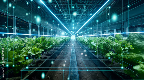Digital farming. agriculture in industry with artificial intelligence and machine.