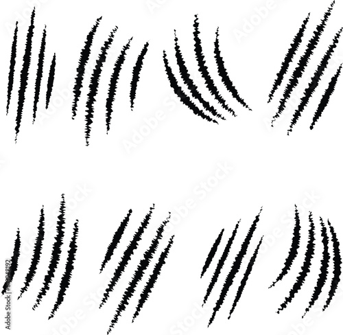 Animal claw scratches mark set. Cat scratches signs. tiger scratches signs