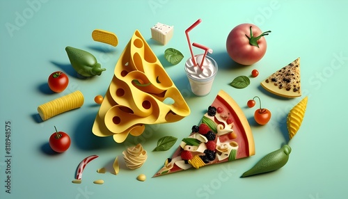 Vibrant D Rendering of a Nutritious Meal Brimming with Delicious Ingredients