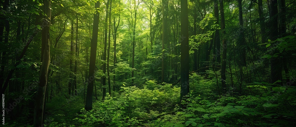 Obraz premium Green forest ultrawide wallpaper